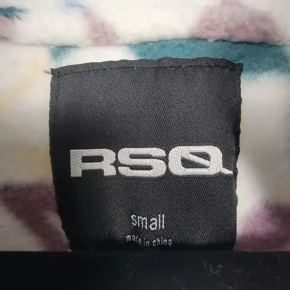 RSQ Fleece Pullover Jacket Aztec Southwestern Quarter Snap Mock Neck - Picture 8 of 10